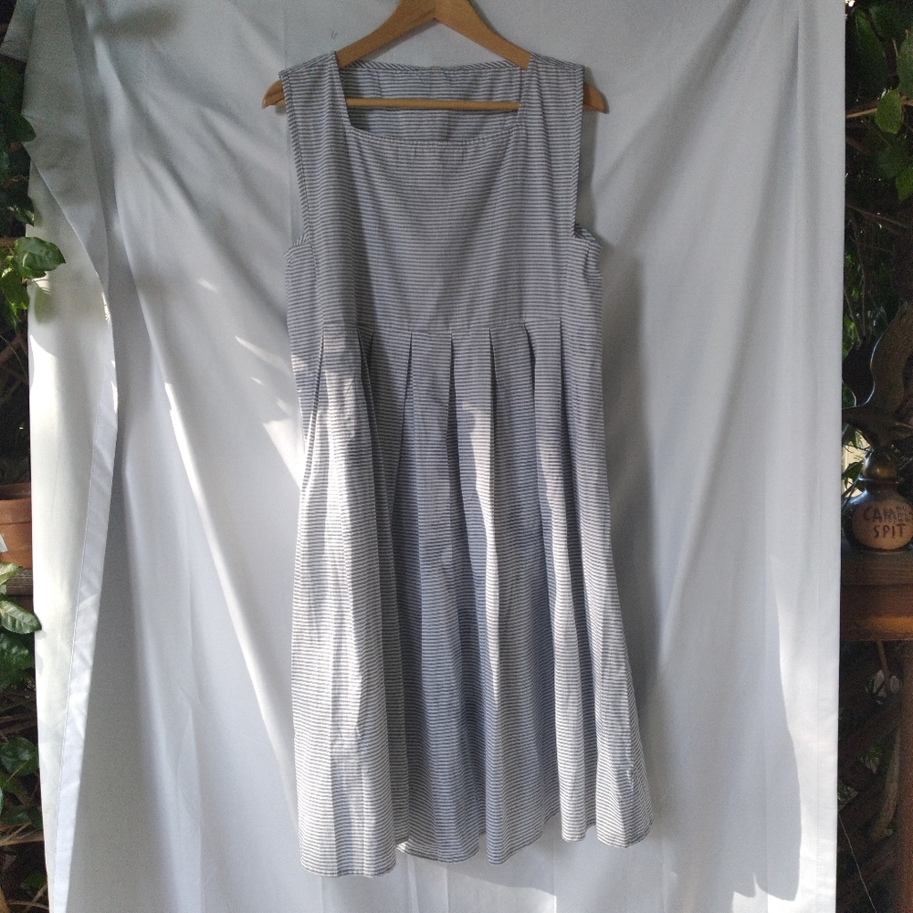 Embellish Dress By Creative Co Op Womens Size XL Cotton Ticking Sarah Maxi Nwt